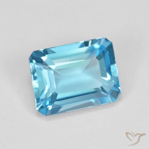 Topázio Azul Suíço Natural 2.06ct, Corte Octógono / Esmeralda, VVS