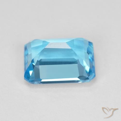 Topázio Azul Suíço Natural 2.06ct, Corte Octógono / Esmeralda, VVS