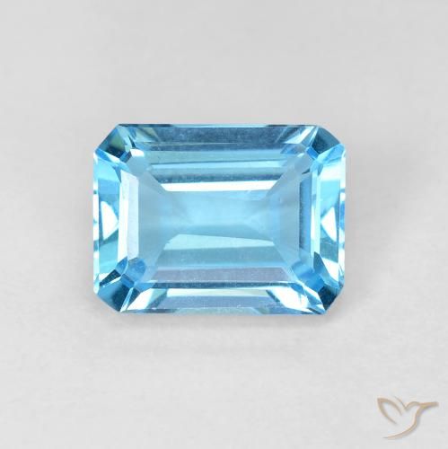 1.90ct Natural Azul Suíço Topázio, Corte Esmeralda, VVS