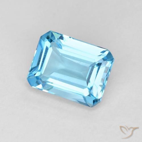 Topázio Azul Suíço Natural 1.90ct, Corte Octógono / Esmeralda, VVS