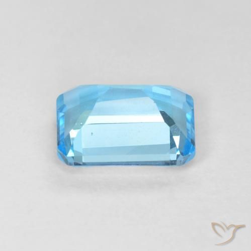 Topázio Azul Suíço Natural 1.90ct, Corte Octógono / Esmeralda, VVS