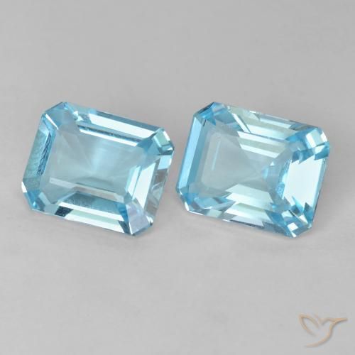 Pedras preciosas de Topázio Azul Suíço natural de 4.26 ct, Corte Octógono / Esmeralda, VS