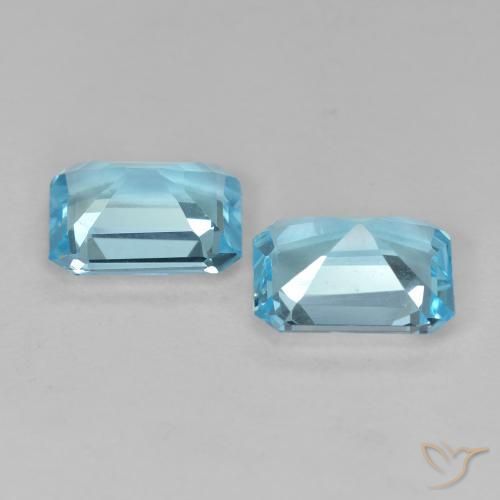 Pedras preciosas de Topázio Azul Suíço natural de 4.26 ct, Corte Octógono / Esmeralda, VS