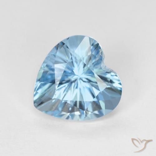 3.06ct Natural Azul Suíço Topázio, Coração, VVS-VS