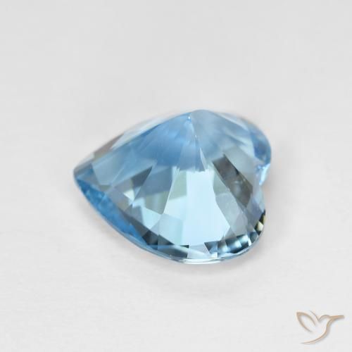 Topázio Azul Suíço Natural 3.06ct, Coração, VVS-VS