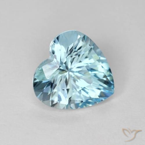 2.87ct Natural Céu azul Topázio, Coração, VVS