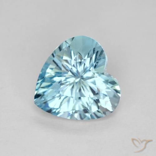 Topázio Céu azul Natural 2.87ct, Coração, VVS