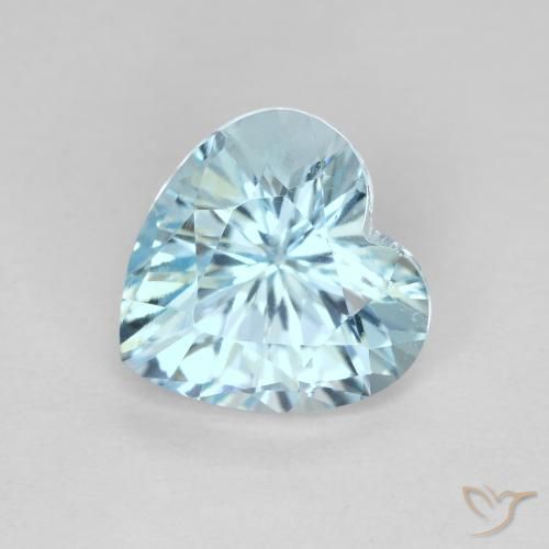 Topázio Céu azul Natural 3.03ct, Coração, VVS-VS