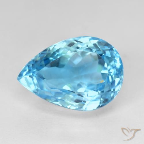 16.12ct Natural Azul Suíço Topázio, Formato de pêra, VVS