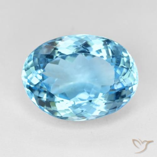 15.84ct Natural Azul Suíço Topázio, oval, VVS