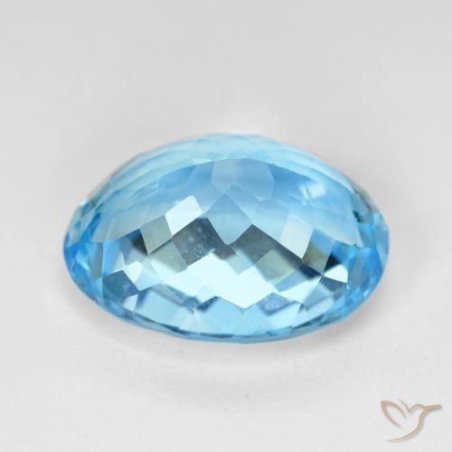 Topázio Azul Suíço Natural 15.84ct, oval, VVS