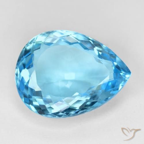 Topázio Azul Suíço Natural 16.13ct, Formato de pêra, VVS