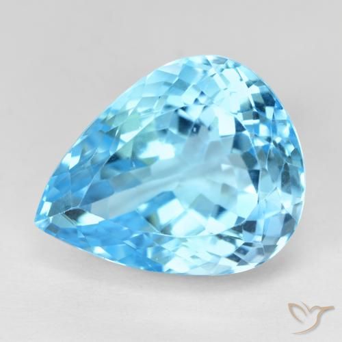 20.97ct Natural Azul Suíço Topázio, Formato de pêra, VVS