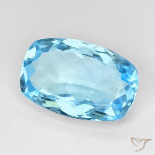 Topázio Azul Suíço Natural 10.74ct, Almofada, VVS