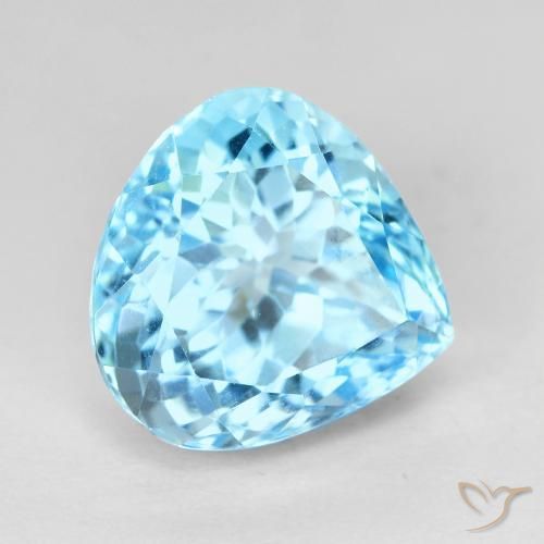 Topázio Azul Suíço Natural 11.29ct, Formato de pêra, VVS-VS