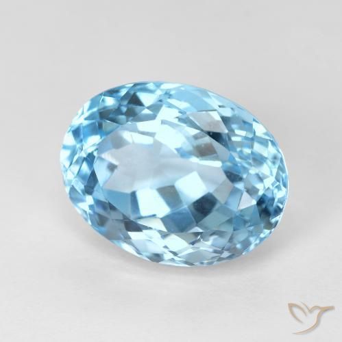 Topázio Céu azul Natural 10.16ct, Corte Oval, VVS-VS
