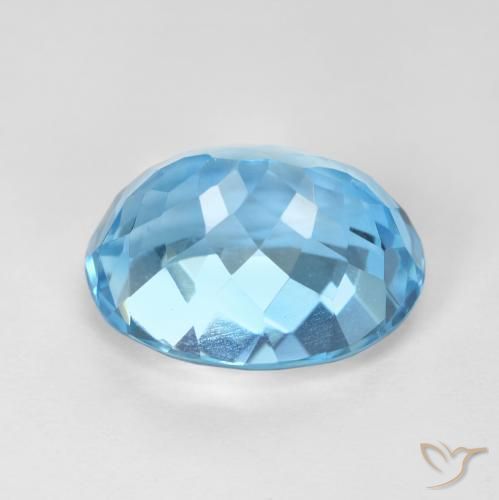 Topázio Céu azul Natural 10.16ct, Corte Oval, VVS-VS