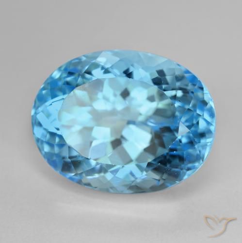 Topázio Azul Suíço Natural 21.41ct, oval, VVS-VS