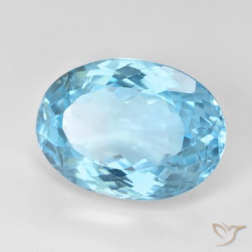 Topázio Azul Suíço Natural 15.38ct, oval, VS