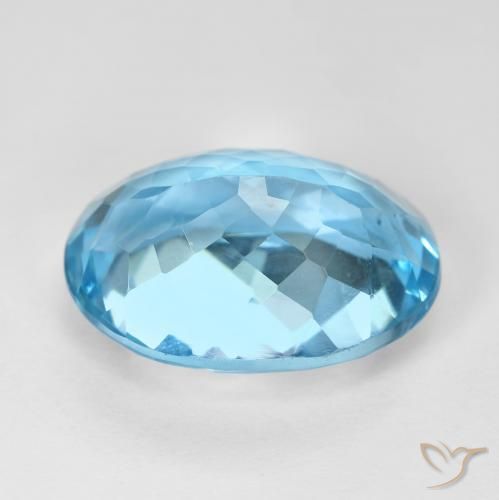 Topázio Azul Suíço Natural 15.38ct, oval, VS