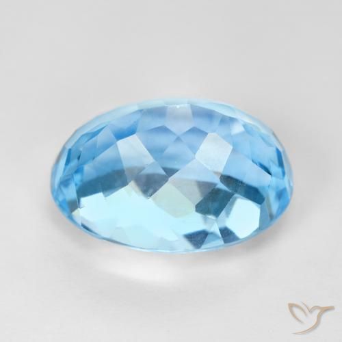 Topázio Azul Suíço Natural 12.83ct, oval, VS