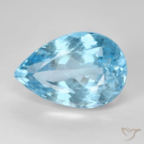 16.76ct Natural Céu azul Topázio, Formato de pêra, VS-SI