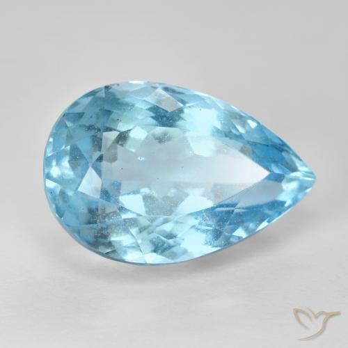 Topázio Céu azul Natural 16.76ct, Formato de pêra, VS-SI