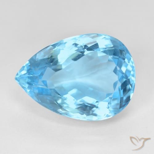 15.36ct Natural Azul Suíço Topázio, Formato de pêra, VS