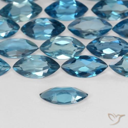 Topázio azul natural 1,10ct, marquise, VS