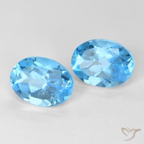 Pedras preciosas de Topázio Azul Suíço natural de 3.48 ct, oval, VVS-VS