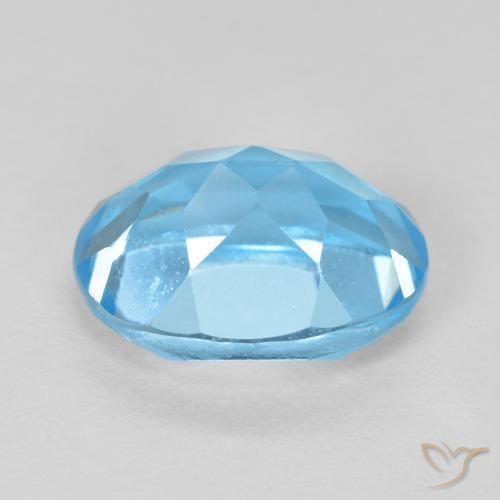 Topázio azul natural 1,72ct, corte oval, VVS-VS