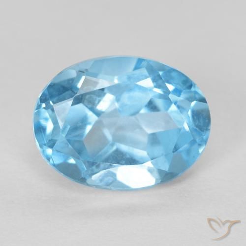 1.68ct Natural Azul Suíço Topázio, oval, VVS-VS