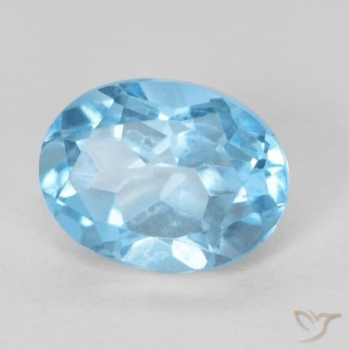 Topázio Azul Suíço Natural 1.68ct, oval, VVS-VS