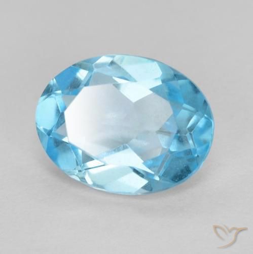 Topázio Azul Suíço Natural 1.42ct, oval, VVS-VS