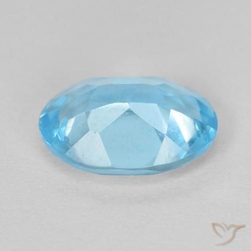 Topázio Azul Suíço Natural 1.42ct, oval, VVS-VS