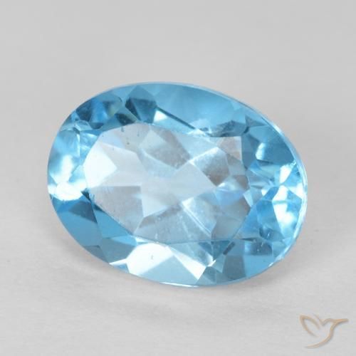 Topázio Azul Suíço Natural 1.81ct, oval, VS