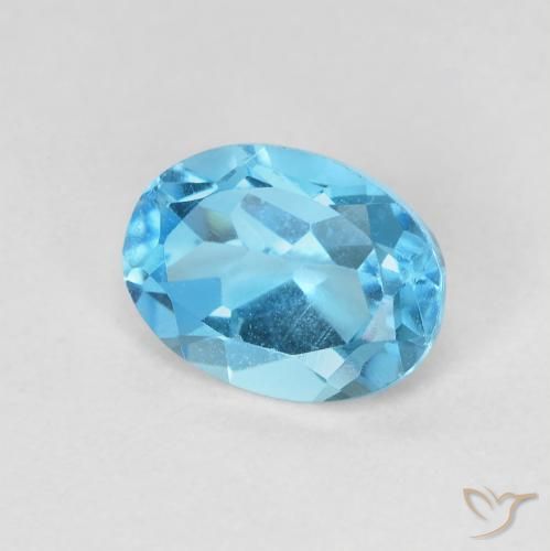 Topázio Azul Suíço Natural 1.68ct, oval, VS