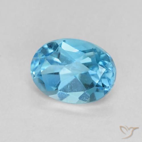 Topázio Azul Suíço Natural 1.77ct, oval, VS