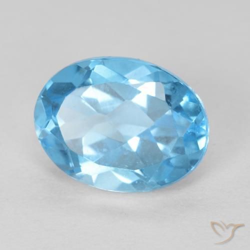 Topázio Azul Suíço Natural 1.65ct, oval, VS