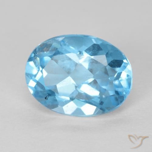 Topázio Azul Suíço Natural 1.61ct, oval, VS