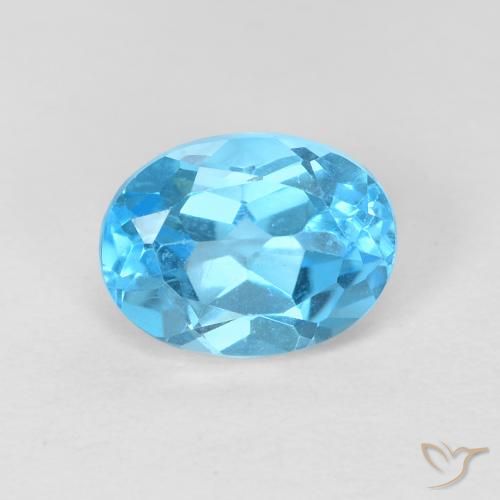 1.77ct Natural Azul Suíço Topázio, oval, VVS-VS
