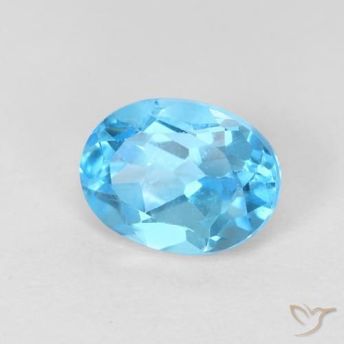 Topázio Azul Suíço Natural 1.77ct, oval, VVS-VS