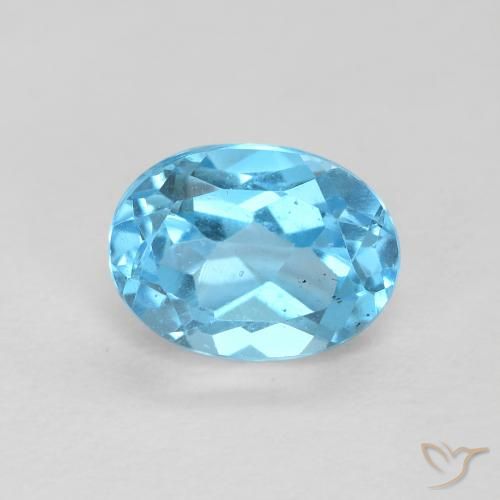 1.72ct Natural Azul Suíço Topázio, oval, VS