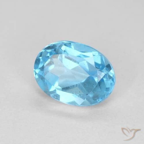 Topázio Azul Suíço Natural 1.72ct, oval, VS