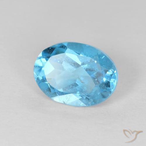 Topázio Azul Suíço Natural 1.65ct, oval, VS