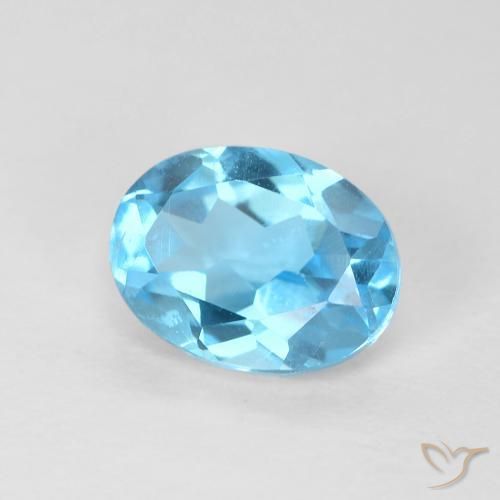 Topázio Azul Suíço Natural 1.66ct, oval, VS