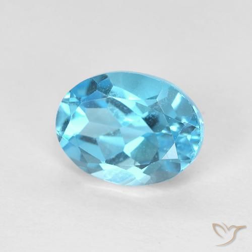 Topázio Azul Suíço Natural 1.78ct, oval, VVS