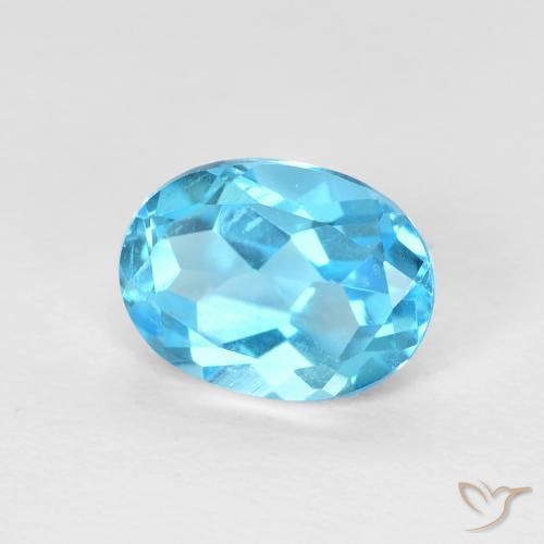 Topázio Azul Suíço Natural 1.66ct, oval, VVS-VS