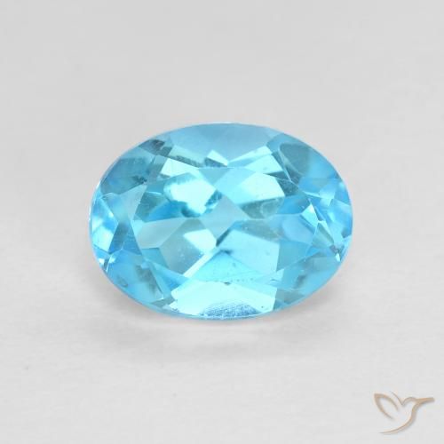 1.76ct Natural Azul Suíço Topázio, oval, VVS-VS