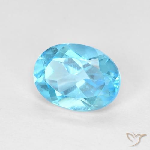 Topázio Azul Suíço Natural 1.76ct, oval, VVS-VS